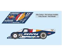 Decalcomanie Porsche 962C Le Mans 1989 1:32 1:43 1:24 962 slot Brun kremer...