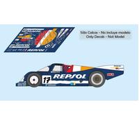 Decalcomanie Porsche 962C Le Mans 1989 1:32 1:43 1:24 962 slot Brun kremer ca...
