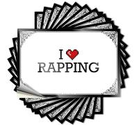 Decalcomanie Positive Funky impermeabili - I Love Rapping Cover autoadesiva decalcomania per adolescenti (12 x 18 cm)