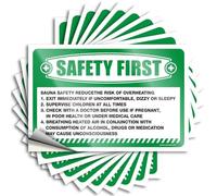 Decalcomanie & Safety First Sauna Safety Riduce il rischio di surriscaldamento, stacca e attacca, decorazione da parete per bar per la decorazione della casa, cartelli e decorazioni per grotte