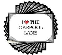 Decalcomanie Space Room Decor facili da applicare | I Love The Carpool Lane Coffee Bumper Peel and Stick (6 x 9 cm)