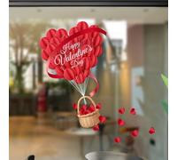 Decalcomanie statiche a forma di cuore per San Valentino, riutilizzabili, in PVC, per finestre e feste, 2 fogli (C)