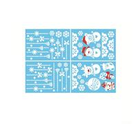 Decalcomanie statiche natalizie per finestre, 4 pezzi, con pupazzo di neve e elementi di città della neve, per porte e finestre (pupazzo di neve)