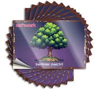 Decalcomanie vintage, accessori da campeggio per esterni, Paraurti Berlin's Night: A Serene Tree Tale | Citazione divertente Essentials Decals (8 x 12 cm)