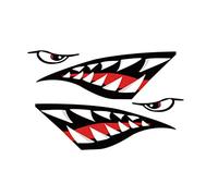 Decali per la bocca dei denti da squalo + adesivi di pesce scheletro impermeabili per auto di rallino adesivo per bici durevole adesivi in vinile divertenti per kayaks canoe da pesca barche