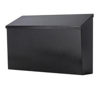 Decaller Cassette postali da parete in metallo con serratura a chiave Cassetta postale grande con scomparto per giornali Nero 14 2/5"" x 13"" x 4 1