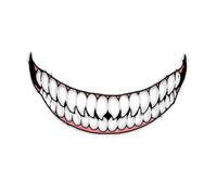 Decallo dei caschi motociclisti - Sorrido malvagio grande bocca | Hockey autoadesivo Adesivo Heldable | Adesivo per moto motociclistico adesivo riflettente, accessori per auto divertenti, decorazione