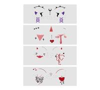 Decallo Per La Faccia Di Rinestina - Adesivo Per Tatuaggi Cicatriziale Di Halloween | Tatuaggi Temporanei Farfalla | Kit Tatuatore Glitter Impermeabile | Adesivi Per Il Festival Della Gemma Per Le Fes
