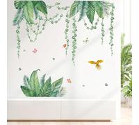 decalmile Adesivi Murali Foglie Verdi Tropicali Adesivi da Parete Edera Vite Appesa Uccelli Decorazione Murale Camera da Letto Soggiorno Camerette Finestra