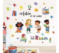 decalmile Adesivi Murali Libri Lettura Bambini Adesivi da Parete Frasi e Scritte Motivazionale Decorazione Murale Asilo Nido Aula Camerette Bambini