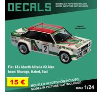 DECALS repro Fiat 131 Abarth Alitalia 1 24 Bburago Italeri Esci Leo Tamiya decal