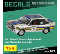 DECALS repro Fiat 131 Abarth Rothmans Rally Orense #6 Bburago Leo Ixo 1 24