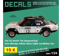 DECALS repro Fiat 131 Abarth The chequered Flag Bburago Ixo Esci 1/24 1 24 decal