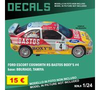 DECALS repro Ford Escort RS Bastos Boxy's Bburago Burago Tamiya 1/24 1 24 decal