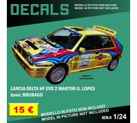 DECALS repro Lancia Delta HF Martini G. Lopes Bburago Burago Hasegawa Ixo 1 24
