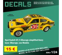 DECALS repro Opel Kadett GT/E 1 24 burago Bburago leo models whitebox decal