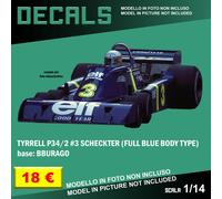 DECALS repro Tyrrell P34/2 #3 Scheckter blue typ Bburago Burago 1/14 1 14 F1