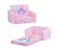 decalsweet Divano Bambini Trasformabile 2-in-1,Stabile Poltroncina Pieghevole per Bambini con Tasca,Comoda Divano Letto per Bambini per Camere da Letto e Sale Giochi,Principessa