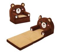 decalsweet Divano per Bambini 2-in-1 Pieghevole Schienale Poltrona, Comodi Peluche Divano per Bambini con Cerniera, Costante Leggero Divano Letto per Camerette, Poltroncina per Bambini (Orso)