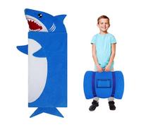 Decalsweet Nap Mat Caldo per Bambini con Rimovibile Cuscino, Sacco a Pelo Pieghevole per Ragazze Ragazzi, Nap Mats con Doppia Cerniera per Campeggio, Scuola Materna e Asilo, 170×70cm Squalo
