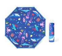 decalsweet Ombrello Pieghevoli Antivento Bambino, Ombrello Automatico da Sole con Strisce Riflettenti, Ombrello Piccolo Portatile Resistenti da Viaggio per Ragazzo e Ragazza, Mondo Sommerso