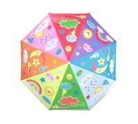decalsweet Ombrello Pieghevoli Antivento Bambino, Ombrello Automatico da Sole con Strisce Riflettenti, Ombrello Piccolo Portatile Resistenti da Viaggio per Ragazzo e Ragazza, Arcobaleno Colorato