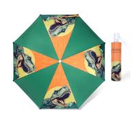 decalsweet Ombrello Pieghevoli Antivento Bambino, Ombrello Automatico da Sole con Strisce Riflettenti, Ombrello Piccolo Portatile Resistenti da Viaggio per Ragazzo e Ragazza, Dinosauri Ruggenti