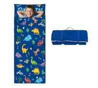 decalsweet Sacco a Pelo Bambino con Rimovibile Cuscino, Nap Mat per Bambini Pieghevole per Ragazze Ragazzi, Nap Mats con Doppia Cerniera per Campeggio, Scuola Materna e Asilo, 150×60cm Dinosauro