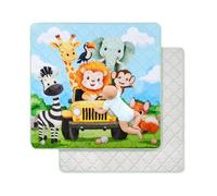 decalsweet Tappeto Gioco Bambini 127×127cm, Addensato 2cm Tappeto Gioco Neonato, Antiscivolo Pieghevole Tappeto Cameretta Bambina & Bambino, Tappeto Tummy Time Neonati (Auto animali)