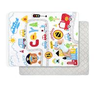 decalsweet Tappeto Gioco Bambini 150×180cm, Addensato 2cm Tappeto Gioco Neonato, Antiscivolo Pieghevole Tappeto Cameretta Bambina & Bambino, Tappeto Tummy Time Neonati (Auto di Città)