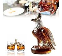 Decantador de Whisky, 300ml Caraffe in Vetro, Divertente Statua a di Animale, for Men, Dad, Husband Perfect Decanter Home Bar Decoration(Round bottom)