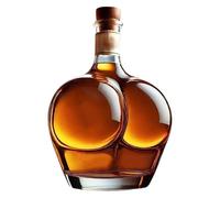 Decanter a Forma di Culo da 300 ml in Vetro con Tappo, Originale Bottiglia per Whisky, Brandy, Vodka e Tequila, Divertente Accessorio da Bar per Regali Eccentrici
