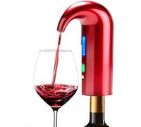 Decanter aeratore per vino elettrico ricaricabile USB portatile, distributore di vino automatico per vino rosso, dispositivo di versamento del vino con sacchetto per la polvere. (ROSSO)