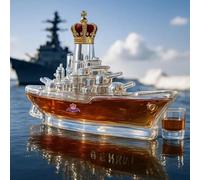 decanter, Bottiglia di whisky e vino a forma nave 3D da 300 ml, decanter creativo in vetro for, bottiglie vuote for la conservazione liquori(A)