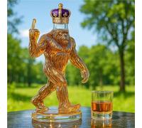 Decanter, Bottiglia di whisky in vetro con decanter, 300 ml, gorilla 3D, dispenser liquori a forma animale divertente(A)