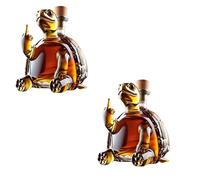 Decanter, Bottiglia di whisky Middle Finger Turtle da 350 ml, splendida caraffa for vino in vetro con incisione(2pcs,Turtle)