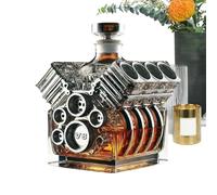 Decanter Bourbon - Accessorio bar per la casa | Elegante decanter in di per whisky, bourbon e liquori | Tappo a tenuta stagna, capacità 750 ml | per bar di casa e occasioni