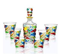 Decanter, Carafe red Wine Decanter Liquor Decanter Set Decanter and Glasses Set Crystal Decanter 750ml with 4× 300ml Tumblers
