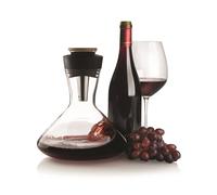 DECANTER CLASSIC IN VETRO VINO BOTTIGLIA CARAFFA AREATORE TAPPO ACCIAIO E BAMBU'