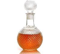 decanter, Decanter in vetro for whisky in cristallo senza piombo realizzato in Italia con tappo decorato, dispenser for liquore Bourbon Scotch, 1000 ml (dimensioni : 250ML)(1000ML)