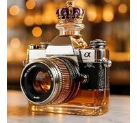 decanter, Figurina decanter for whisky a forma di macchina fotografica 3D da 300 ml, sculture bottiglie vino in vetro fatte a mano(A)