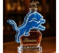 Decanter, Figurina di bottiglie whisky e vino a forma leone da 300 ml, sculture decanter in vetro 3D(A)