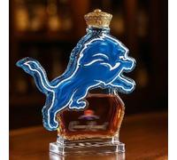 Decanter, Figurina di bottiglie whisky e vino a forma leone da 300 ml, sculture decanter in vetro 3D(B)