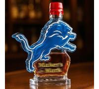 Decanter, Figurina di bottiglie whisky e vino a forma leone da 300 ml, sculture decanter in vetro 3D(C)