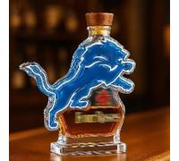 decanter, Figurina di bottiglie whisky e vino a forma leone da 300 ml, sculture decanter in vetro 3D(F)