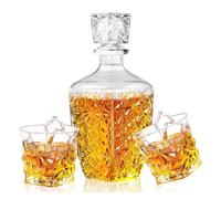 Decanter for whisky da uomo, set di decanter in vetro con 2 bicchieri da whisky for scotch, brandy e vodka, decorazione for bar di casa - 28 oz