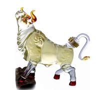 Decanter for whisky, set di decanter for whisky con bottiglia creativa trasparente, decanter for whisky a forma di bestiame da 500 ml, decanter in vetro soffiato a mano con 12 animali dello zodiaco ci