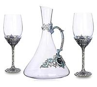 Decanter, Glass Carafe,Decanters for Alcohol, Decanter Decanter Wine Decanter 3- Pieces Decanter and Glasses Set, 1500ml Crystal Decanter