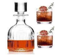 Decanter, Glass Carafe,Decanters for Alcohol, Decanter Decanter Wine Decanter Decanter Set for Liquor Or Wine, Includes 2 Glasses