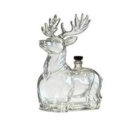 Decanter in vetro a forma di renna, elegante porta liquori trasparente, compatto, per whisky, brandy, vodka, tequila, divertente decorazione da tavolo festiva, regalo ideale per uomini, papà